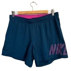 Nike Shorts Women’s Medium Teal Blue with Pink Accents